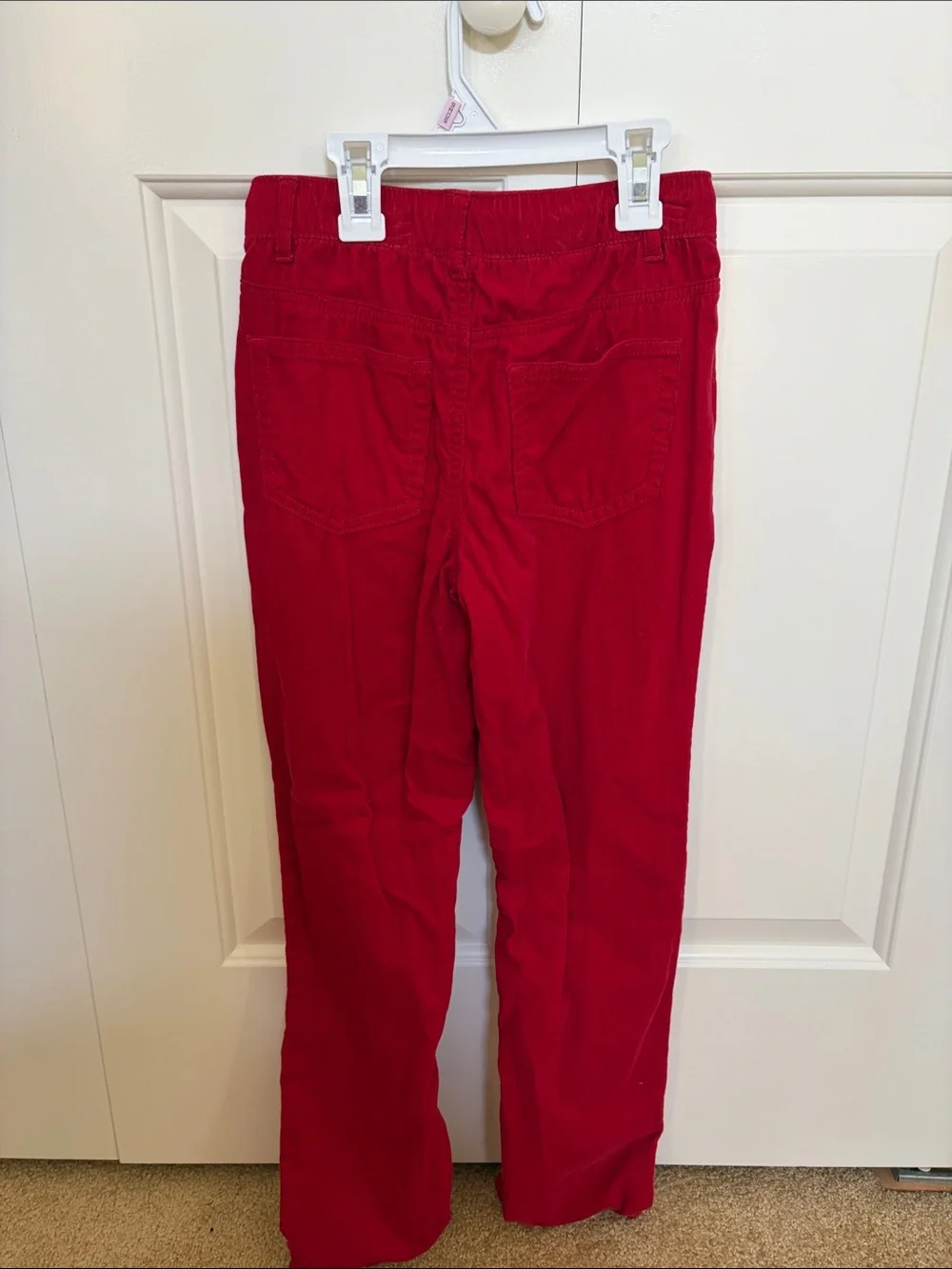 Boys Red Casual Drawstring Pants corduroy